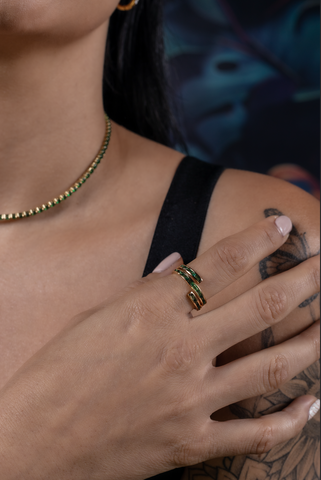 Green zircon ring